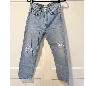 Agolde 90s mid-rise loose fit jeans in Capture. 26